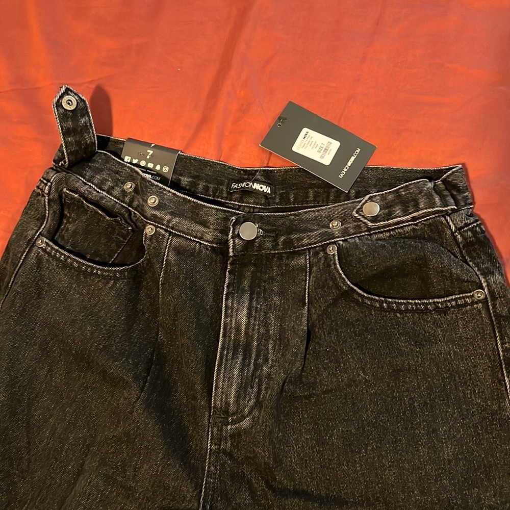 Black Denim Cargo Jeans